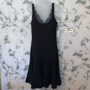 12 Black Lace ALTUZARRA Tank Flare Little Black Dress